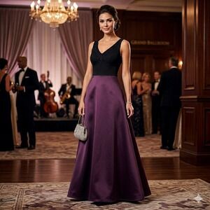 Alexia Designs Whimsigoth Dark Fairy Romance Plum Satin A-Line Skirt Size 4 Vtg